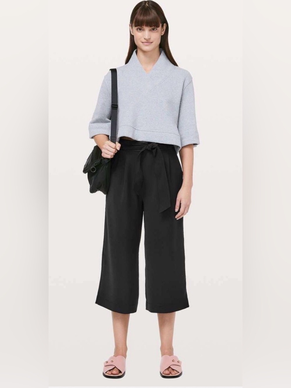 Lululemon Cropped Front Pleated Tie Waist Pants